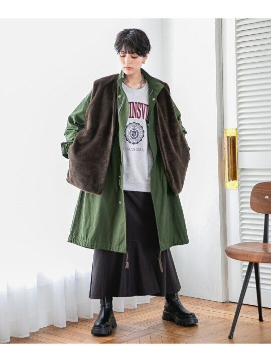 楽天市場】【SALE／50%OFF】(W)ファーレイヤードモッズコート RAGEBLUE 