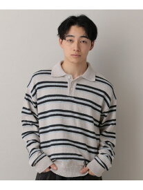 【SALE／50%OFF】ボーダーニットポロ RAGEBLUE レイジブルー トップス シャツ・ブラウス ホワイト ネイビー【RBA_E】[Rakuten Fashion]