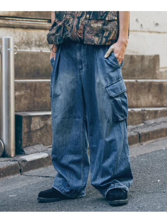 楽天市場】【SALE／40%OFF】ライトオンス/デニム/ワイドカーゴパンツ 