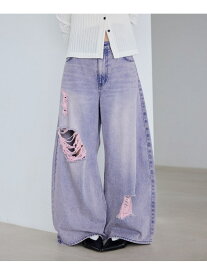 ダメージデザインデニム RAGEBLUE レイジブルー パンツ ジーンズ・デニムパンツ ブラック ピンク【送料無料】[Rakuten Fashion]