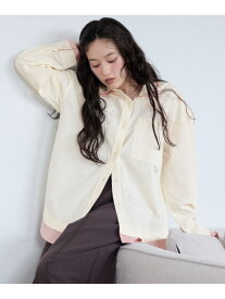 バイカラールーズシャツ RAGEBLUE レイジブルー トップス シャツ・ブラウス ブラウン ホワイト【送料無料】[Rakuten Fashion]