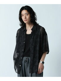 シアーフラワー柄シャツ RAGEBLUE レイジブルー トップス シャツ・ブラウス グレー ホワイト ブラック[Rakuten Fashion]