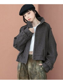 【WOMENS】WOOLLYTEC/スタンドカラーショートコート RAGEBLUE レイジブルー ジャケット・アウター ブルゾン・ジャンパー グレー ブラウン【先行予約】*【送料無料】[Rakuten Fashion]