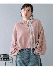 【WOMENS】ボリュームスリーブ袖デザインモールポロニット RAGEBLUE レイジブルー トップス ニット ピンク ネイビー イエロー グレー ホワイト【送料無料】[Rakuten Fashion]