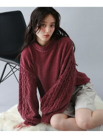 【WOMENS】ボリュームスリーブ袖デザインBIGモールニット RAGEBLUE レイジブルー トップス ニット ネイビー ブルー イエロー グレー ホワイト レッド【送料無料】[Rakuten Fashion]
