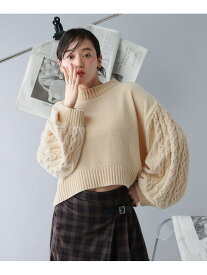 【WOMENS】ボリュームスリーブ袖デザインモールニット RAGEBLUE レイジブルー トップス ニット ネイビー ブルー イエロー レッド グレー ホワイト【送料無料】[Rakuten Fashion]