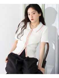 【SALE／30%OFF】【WOMENS】バイカラーリブニットポロカーディガン2 RAGEBLUE レイジブルー トップス ニット ネイビー ホワイト【RBA_E】【送料無料】[Rakuten Fashion]
