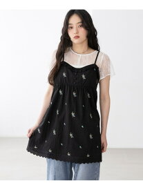 【SALE／50%OFF】フラワー刺繍ミニワンピース RAGEBLUE レイジブルー ワンピース・ドレス チュニック ブラウン ブラック【RBA_E】[Rakuten Fashion]