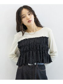 【SALE／40%OFF】【WOMENS】レースビスチェドッキングベロアプルオーバー RAGEBLUE レイジブルー トップス カットソー・Tシャツ ブラック【RBA_E】[Rakuten Fashion]