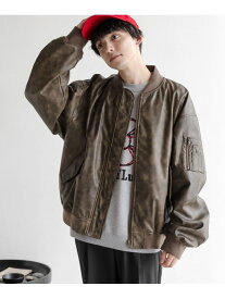 【SALE／30%OFF】シンセティックレザー/ヴィンテージライクMA-1 RAGEBLUE レイジブルー ジャケット・アウター ブルゾン・ジャンパー ブラウン ブラック【RBA_E】【送料無料】[Rakuten Fashion]