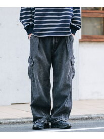 【SALE／50%OFF】ヴィンテージライク/フラワー刺繍デニムカーゴパンツ RAGEBLUE レイジブルー パンツ ジーンズ・デニムパンツ グレー ブルー【RBA_E】【送料無料】[Rakuten Fashion]