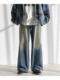 【SALE／50%OFF】ヴィンテージライク/バギーワイドデニムフレアパンツ RAGEBLUE レイジブルー パンツ ジーンズ・デニムパンツ ブルー ブラウン グレー【RBA_E】【送料無料】[Rakuten Fashion]