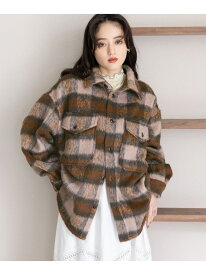 【WOMENS】シャギーチェックCPOJK RAGEBLUE レイジブルー ジャケット・アウター ブルゾン・ジャンパー ホワイト ブラウン ネイビー ピンク【送料無料】[Rakuten Fashion]