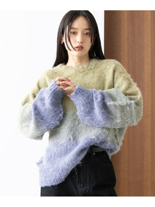 楽天市場】【SALE／20%OFF】グラデーションシャギーニット RAGEBLUE 