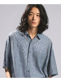 【SALE／50%OFF】デザインレース柄シャツ RAGEBLUE レイジブルー トップス シャツ・ブラウス ブルー ホワイト ブラック【RBA_E】[Rakuten Fashion]