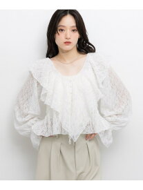 レースボレロフリルブラウス RAGEBLUE レイジブルー トップス シャツ・ブラウス ブラック ホワイト【送料無料】[Rakuten Fashion]