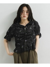 【SALE／50%OFF】花柄シャーリングブラウス RAGEBLUE レイジブルー トップス シャツ・ブラウス ブラック ホワイト【RBA_E】[Rakuten Fashion]