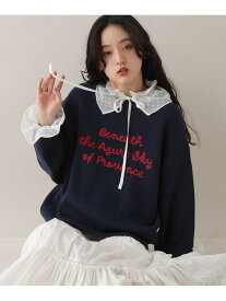 【SALE／50%OFF】ハイゲージフロントロゴニット RAGEBLUE レイジブルー トップス ニット ホワイト ブルー ネイビー【RBA_E】[Rakuten Fashion]