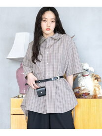 【SALE／50%OFF】選べるデザイン/サイドリボンルーズシャツ RAGEBLUE レイジブルー トップス シャツ・ブラウス ブラック ブルー グレー【RBA_E】[Rakuten Fashion]