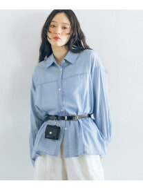 【SALE／50%OFF】2WAY/デザインシアーデニムシャツ RAGEBLUE レイジブルー トップス シャツ・ブラウス ネイビー ブルー【RBA_E】[Rakuten Fashion]