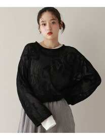 【SALE／40%OFF】透かし編み/フラワーモチーフニット RAGEBLUE レイジブルー トップス ニット ブラック パープル ホワイト【RBA_E】[Rakuten Fashion]