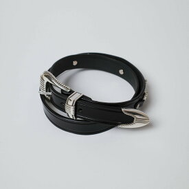 TORY LEATHER BEAUTIFUL 1 SNAFFLE BIT BELT WITH A 3PICE SILVER BUCKLE SET 2193 トリーレザー ビューティフル スナッフル ビット シルバー バックル ベルト