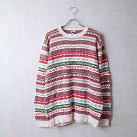 【T4】 ARTESANIA アルテサニア CREWNECK KNIT クルーネック ニット エスニック 民族 RED CHARCOAL BLACK NATURAL