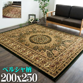 【15H限定！5％OFFクーポン対象】 ラグ 3畳 大 ラグマット 200×250cm 絨毯 長方形 トルコ製 ホットカーペットカバー 対応 グリーン 緑 レッド 赤 送料無料 ウィルトン織り オールシーズン じゅうたん