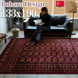 ラグ オリエンタル 絨毯 約 1.5畳 用 ラグマット じゅうたん 133×190cm レッド 赤 長方形 ウィルトン織り ヨーロピアン アンティーク ヴィンテージ 調 カーペット