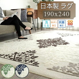 【ラスト20H限定！5%OFFクーポン】 洗える ラグ 3畳 用 190×240 抗菌 防ダニ カーペット インテリア 柄 絨毯 じゅうたん ラグマット おしゃれ アクセントラグ 長方形 リビング モチーフ
