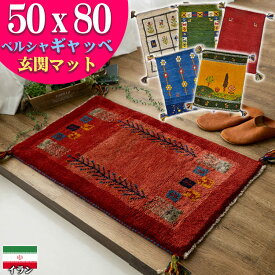 ギャッベ 玄関マット ペルシャ ギャッベ イラン 約 50x80cm 手織り ギャベ 室内 屋内 ウール 四角 小さめ おしゃれ 絨毯 ラグ じゅうたん 天然素材 風水 ラグマット マット アクセントマット かわいい Gabbeh