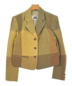 ISSEY MIYAKE イッセイミヤケテーラードジャケット レディース M 黄x茶xカーキ【中古】【古着】