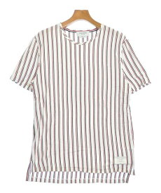 THOM BROWNE トムブラウンTシャツ・カットソー メンズ 3(L位) 白x赤x紺(ストライプ)【中古】【古着】