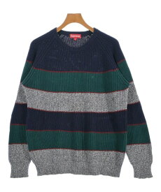 Supreme シュプリームニット・セーター メンズ L 紺x緑xグレー等(総柄)【中古】【古着】