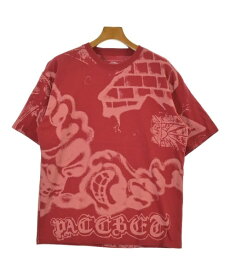PACCBET ラスベートTシャツ・カットソー メンズ M 赤xピンク(総柄)【中古】【古着】