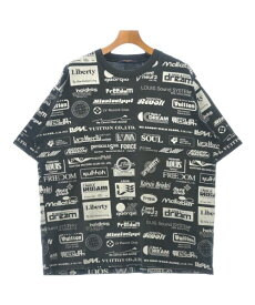 LOUIS VUITTON ルイヴィトンTシャツ・カットソー メンズ XXXL 黒x白(総柄)【中古】【古着】