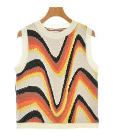 MANDINGA マンディンガベスト レディース S 白xオレンジx黄等(総柄)【中古】【古着】