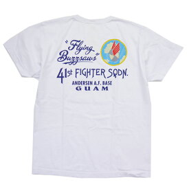 バズリクソンズ BUZZ RICKSONS Tシャツ BR79128 41st FIGHTER SQ コットン TEE 半袖 プリント カットソー バインダーネック 丸胴ボディ USA製 ミリタリー ヴィンテージ アメカジ 東洋エンタープライズ 2023年 春夏 新作