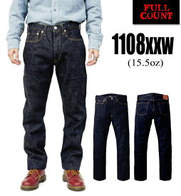 【21日までポイント5倍】 フルカウント FULL COUNT ジーンズ デニム 1108XXW (15.5oz) Slim Straight Denim Heavy Oz スリム ストレート 細身 ヘビーオンス インディゴ Gパン ボトム パンツ ジンバブエ ヴィンテージ アメカジ メンズ 定番 日本製