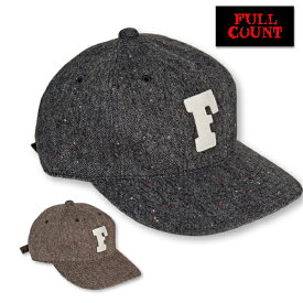 フルカウント FULL COUNT キャップ 6843-23C 6 Pannel Tweed B.B Cap F Patch ベースボールキャップ 帽子 ロゴ ウール ツイード ブラウン チャコール アメカジ 刺繍 プレゼント メンズ ラッピング対応 新作 日本製