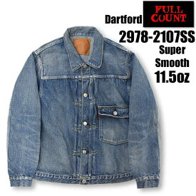 【21日までポイント5倍】 フルカウント FULL COUNT デニムジャケット 2978-2107SS Dartford Type 1 Denim Jacket Super Smooth 11.5oz ファースト 1st Gジャン ジャケット アウター ダートフォード ユーズドウォッシュ 加工 ヴィンテージ アメカジ メンズ 日本製