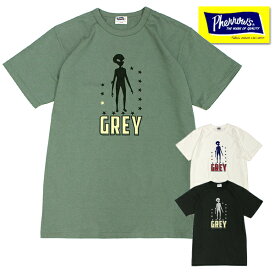 フェローズ Pherrow's Tシャツ 24S-PMT4 プリント 半袖 両面 ロゴT 「GREY」 PMTボディ 国産 丸胴 ボディ TEE コットン 綿100％ アメカジ ヴィンテージ メンズ レディース 国産 2024年 春夏 新作