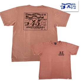 ステュディオ・ダルチザン STUDIO D'ARTISAN SP-098A HINODE 45th USAコットンプリントTシャツ 半袖 TEE USA コットン カットソー 日の出 ヒノデ アメカジ バイカー メンズ 日本製 2024年 新作 春夏