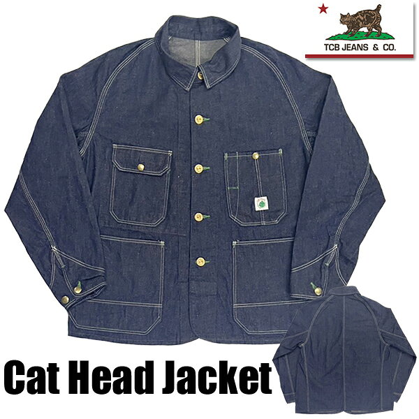 TCBJEANS TCBジーンズ カバーオール Cat Head Jacket キャットヘッド ジャケット チョアジャケット ライトオンス アウター  ヴィンテージ ワーク ティーシービージーンズ  アメカジ メンズ