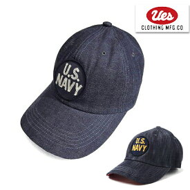 UES ウエス 82DC U.S.NAVY ワッペン デニム ベースボールキャップ CAP 帽子 BB CAP BASBALL CAP インディゴ 経年変化 プレゼント 男性 メンズ ラッピング対応可能 ミリタリー アメカジ 日本製