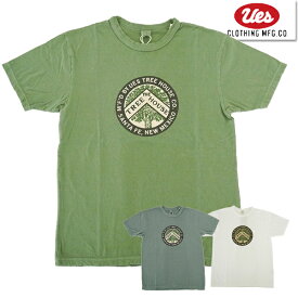 UES ウエス Tシャツ 652414 「TREE HOUSE」半袖 カットソー トップス プリント ロゴ ツリーハウス アウトドア TEE オーガニックコットン 天竺 バイオ加工 ヴィンテージ アメカジ メンズ レディース 定番 2024年春夏 新作