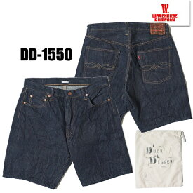 ウエアハウス WAREHOUSE ショートパンツ DD-1550 ダックディガー DUCK DIGGER デニム ショーツ 短パン 半パン DENIM SHORTS インディゴ バナーデニム 13.5oz ワンウォッシュ 定番 春夏