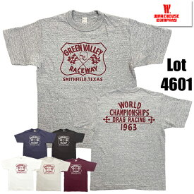 ウエアハウス WAREHOUSE Tシャツ Lot 4601 GREEN VALLEY 半袖 両面 プリント カーレース TEE シャドウボーダー ムラ糸 未洗い ロゴ カットソー トップス 綿 コットン アメカジ ヴィンテージ メンズ レディース 人気 ファッション おしゃれ 2026年 春夏 新作 日本製 正規品