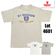 ウエアハウス WAREHOUSE Tシャツ Lot 4601 FORT JACKSON 半袖 多色 プリント ミリタリー TEE シャドウボ…