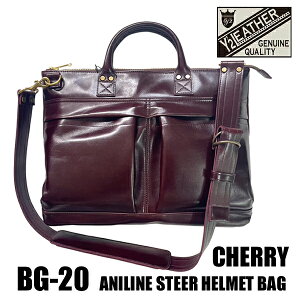 Y'2 LEATHER ���C�c�[���U�[ �w�����b�g�o�b�O BG-20 CHERRY ANILINE STEER HELMET BAG �A�j�����X�e�A �V�����_�[�o�b�O �� �J�o�� �`�F���[ ���U�[ �v ���v �{�v �΂ߊ|�� �V���v�� �~���^���[ �A���J�W 
